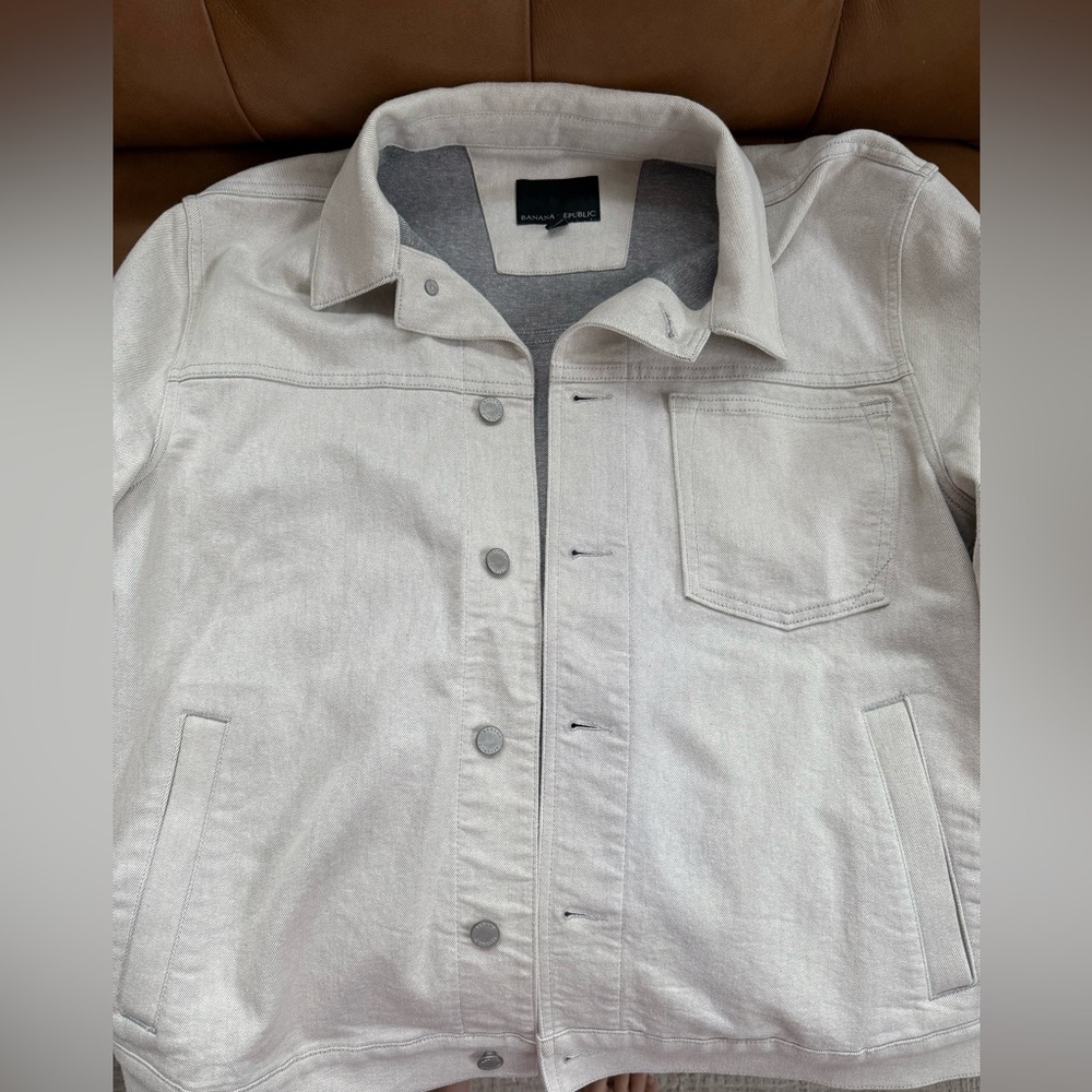 Banana Republic ,light gray denim jacket size large.